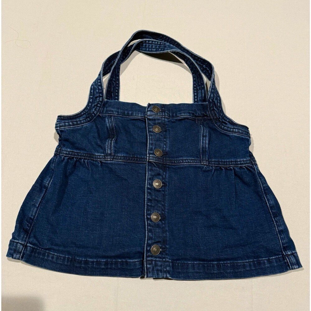 American Eagle Outfitters Girls S Blue Denim Fit & Flare Button Front Dress